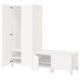 PLATSA wardrobe with 4 doors, white/Sannidal white, 200x57x191 cm