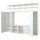 PLATSA wardrobe with 5 doors, white STRAUMEN mirror glass/FONNES white, 300x42x241 cm