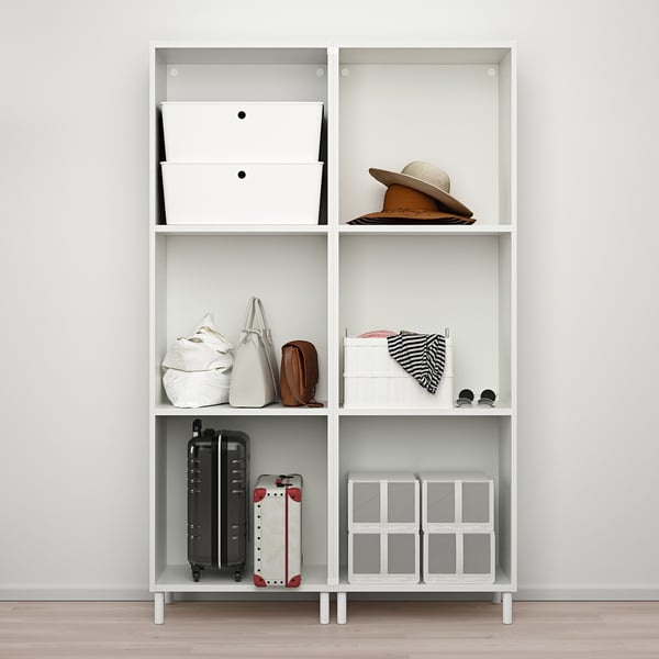 PLATSA - Wardrobe w 6 doors, white/Fonnes white, 120x42x191 cm