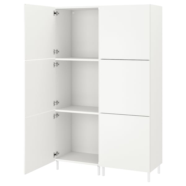 PLATSA wardrobe w 6 doors, white/Fonnes white, 120x42x191 cm