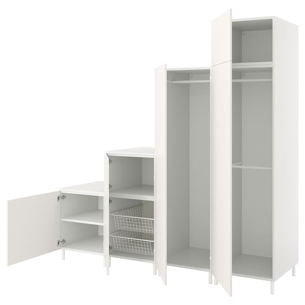 PLATSA - PLATSA Wardrobe w 6 doors, white/Fonnes white, 240x57x231 cm