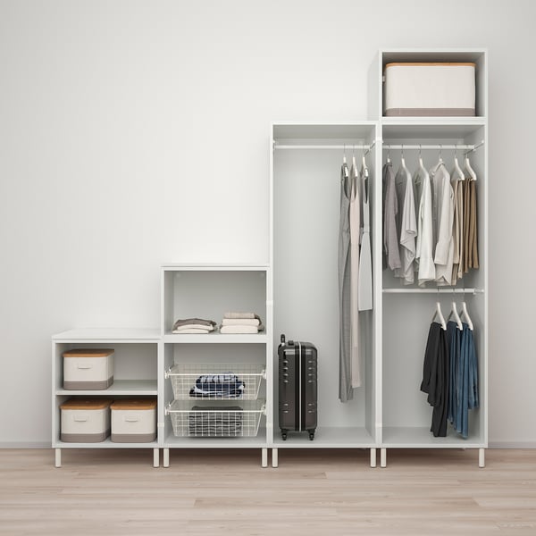PLATSA wardrobe w 6 doors, white/Fonnes white, 240x57x231 cm