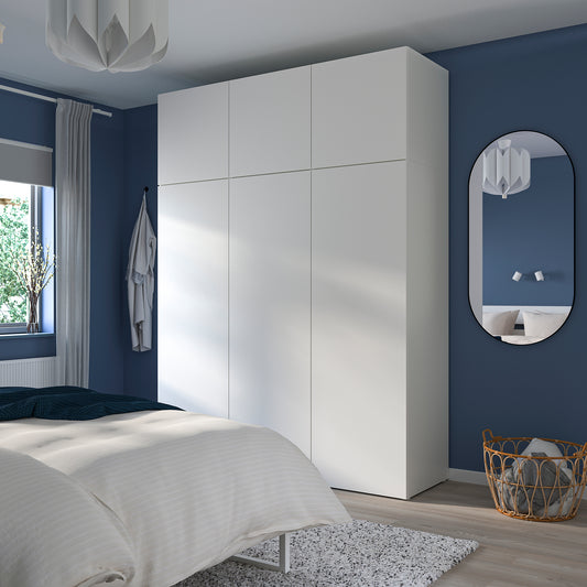 PLATSA wardrobe w 6 doors, white/Fonnes white, 180x57x241 cm