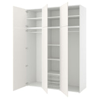 PLATSA wardrobe w 6 doors, white/Fonnes white, 180x57x241 cm