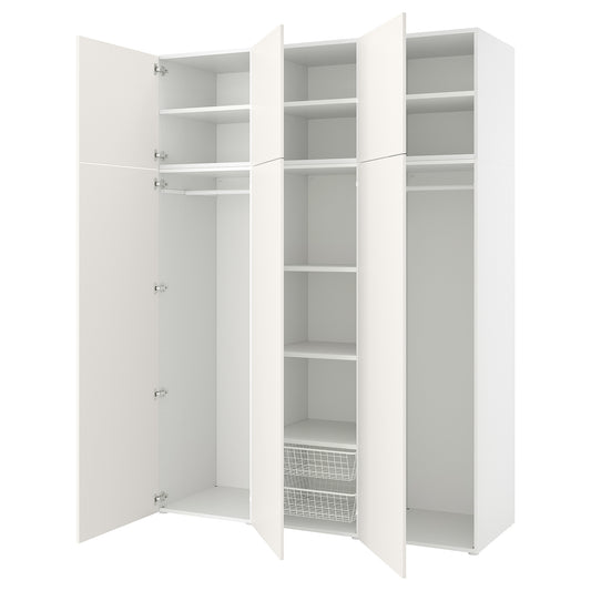 PLATSA wardrobe w 6 doors, white/Fonnes white, 180x57x241 cm
