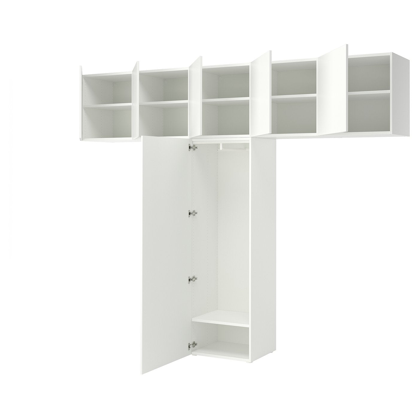 PLATSA wardrobe w 6 doors, white Fonnes/white, 300x42x241 cm