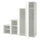 PLATSA wardrobe w 6 doors, white/Fonnes white, 240x57x221 cm