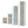 PLATSA wardrobe w 6 doors, white STRAUMEN mirror glass/FONNES white, 240x57x221 cm