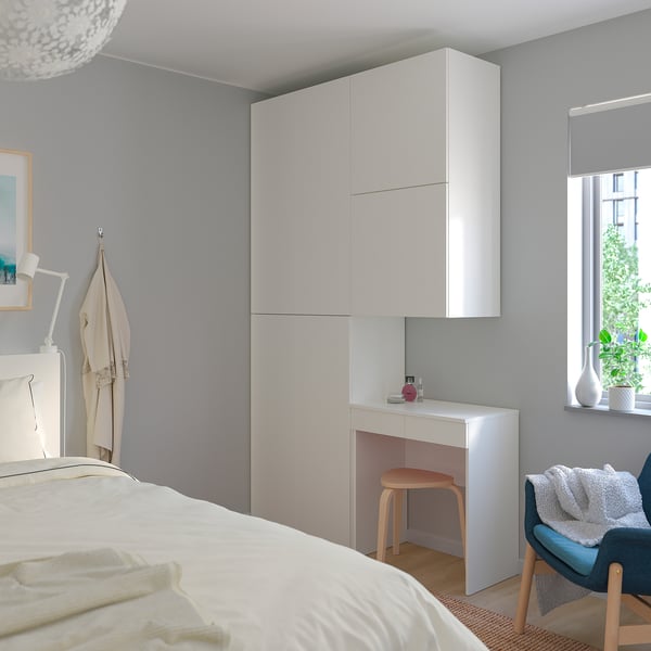 PLATSA wardrobe w 6 doors, Fonnes white, 140x42x241 cm