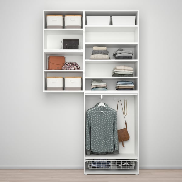PLATSA wardrobe w 6 doors, Fonnes white, 140x42x241 cm