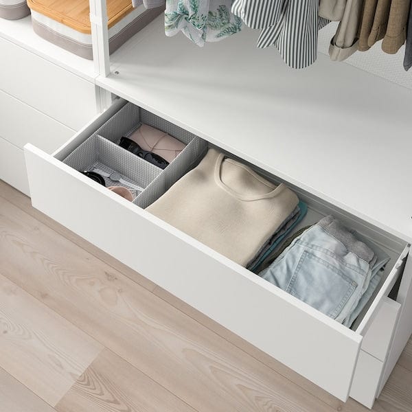 Ikea PLATSA - Wardrobe with 6 drawers, white/Fonnes white, 140x42x241 cm