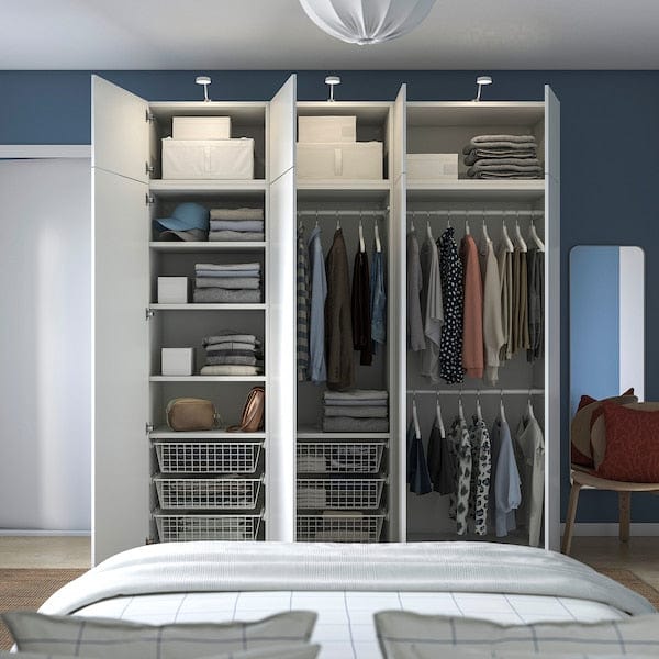 Ikea PLATSA - Wardrobe with 8 doors, white/Fonnes white, 200x57x221 cm