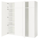 PLATSA wardrobe with 8 doors, white/Fonnes white, 200x57x221 cm