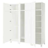 PLATSA wardrobe with 8 doors, white/Sannidal white, 200x57x231 cm