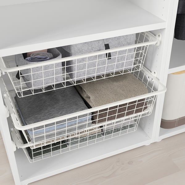 PLATSA - Wardrobe with 9 doors+3 drawers, white/Fonnes white, 360x42x241 cm