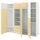 PLATSA wardrobe with 9 doors+3 drawers, white Kalbåden/lively pine effect FONNES white, 240x57x221 cm
