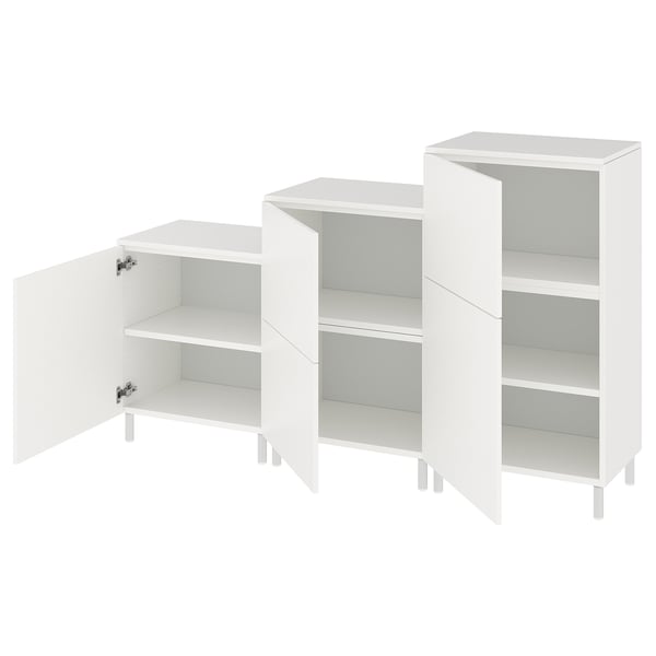 PLATSA cabinet, white/Fonnes white, 180x42x113 cm
