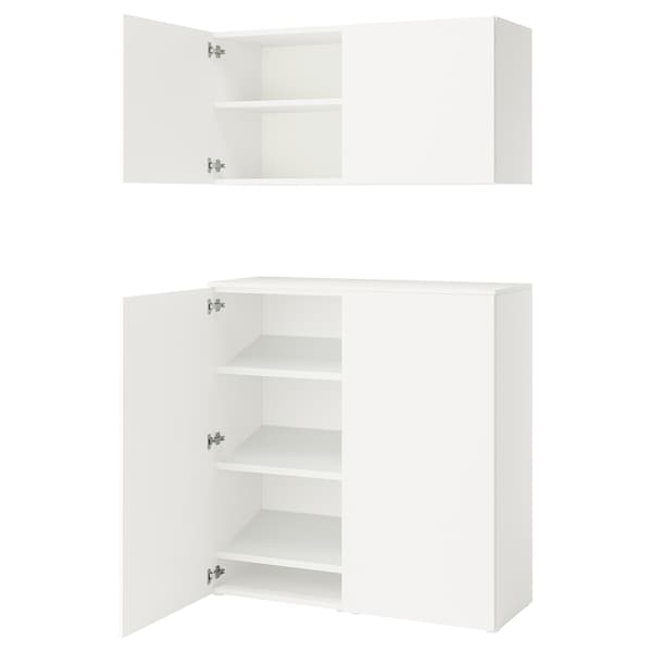 Ikea PLATSA - Storage combination with doors, white Fonnes/white, 122x42x220 cm