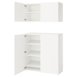 PLATSA storage combination with doors, white Fonnes/white, 122x42x220 cm