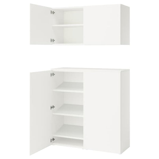 Ikea PLATSA - Storage combination with doors, white Fonnes/white, 122x42x220 cm