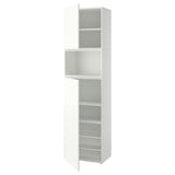 PLATSA storage combination with doors, white/Fonnes white, 60x42x221 cm