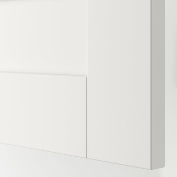 PLATSA cabinet with doors and drawers, white/SANNIDAL white, 240x57x133 cm