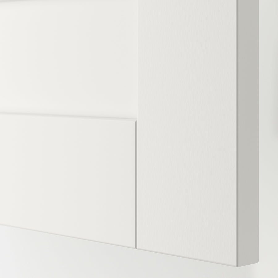 PLATSA cabinet with doors and drawers, white/Sannidal white, 180x103x57 cm