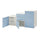 PLATSA - PLATSA Cabinet with doors and drawers, white/Sannidal blue, 180x57x103 cm