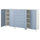 PLATSA - PLATSA Cabinet with doors and drawers, white/Sannidal blue, 240x57x133 cm