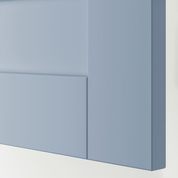 PLATSA - Cabinet with doors and drawers, white/Sannidal blue,180x57x103 cm