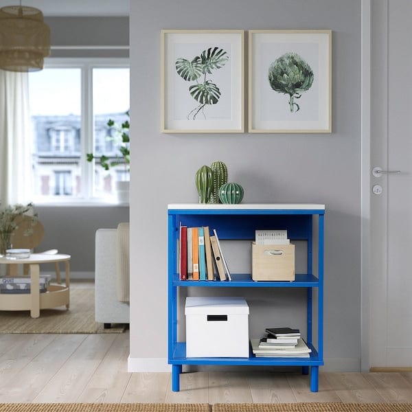 Ikea PLATSA - Open shelving unit, white/blue, 60x42x73 cm