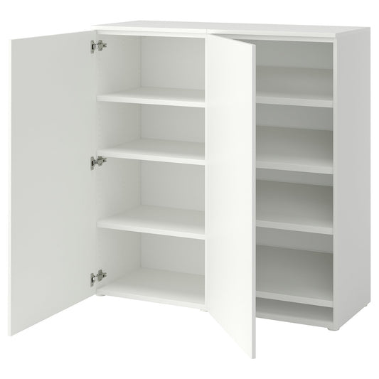 PLATSA shoe cabinet/storage, white/Fonnes white, 120x42x123 cm