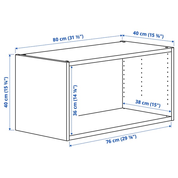 PLATSA frame, white, 80x40x40 cm