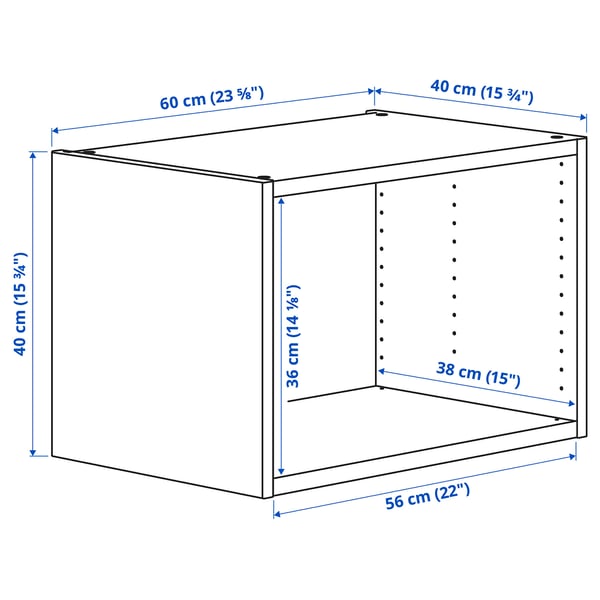 PLATSA frame, white, 60x40x40 cm