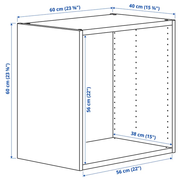 PLATSA frame, white, 60x40x60 cm