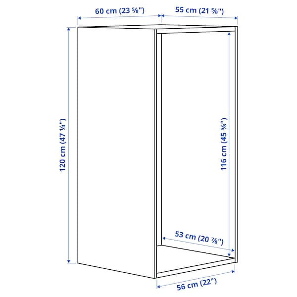 PLATSA - Frame, white, 60x55x120 cm