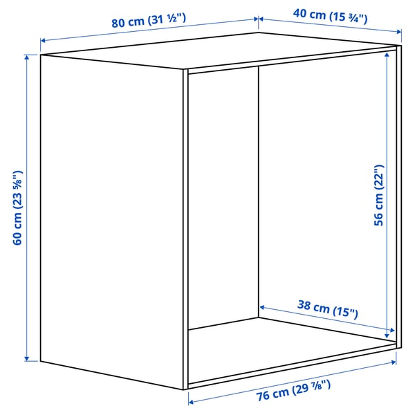 PLATSA frame, white, 80x40x60 cm