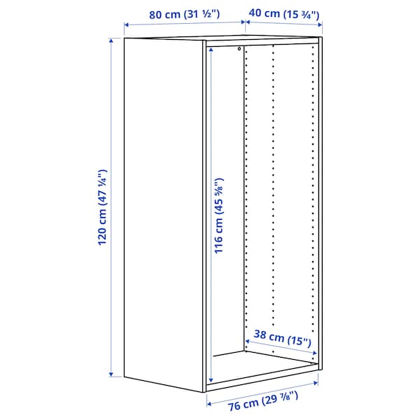 PLATSA - Frame, white, 80x40x120 cm