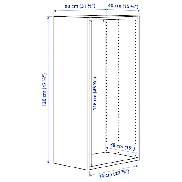 Ikea PLATSA - Frame, white, 80x40x120 cm