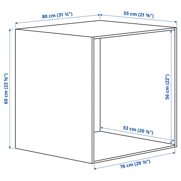 PLATSA frame, white, 80x55x60 cm