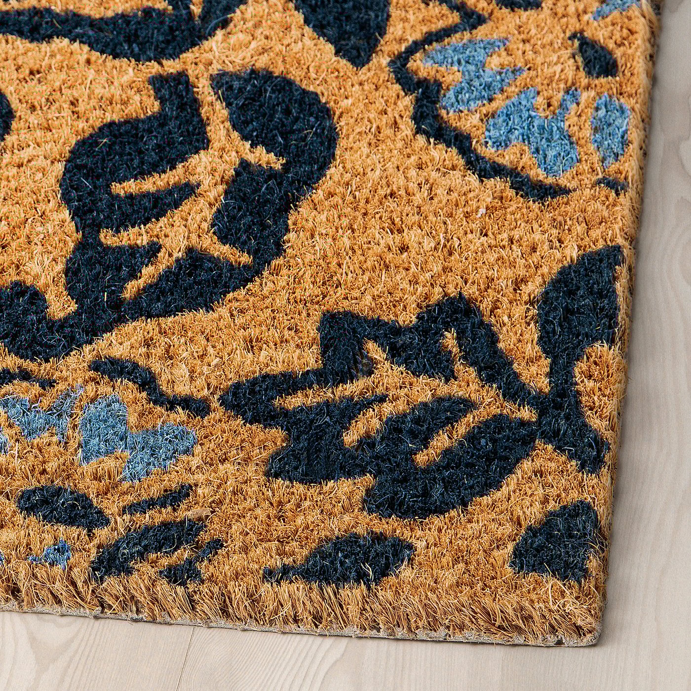 PLATSMÄRKE door mat, coir/floral pattern, 60x40 cm