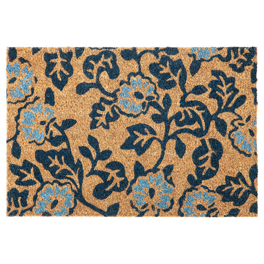 PLATSMÄRKE door mat, coir/floral pattern, 60x40 cm