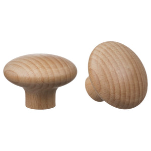 PLOCKAR knob, beech, 49 mm, 2 pack