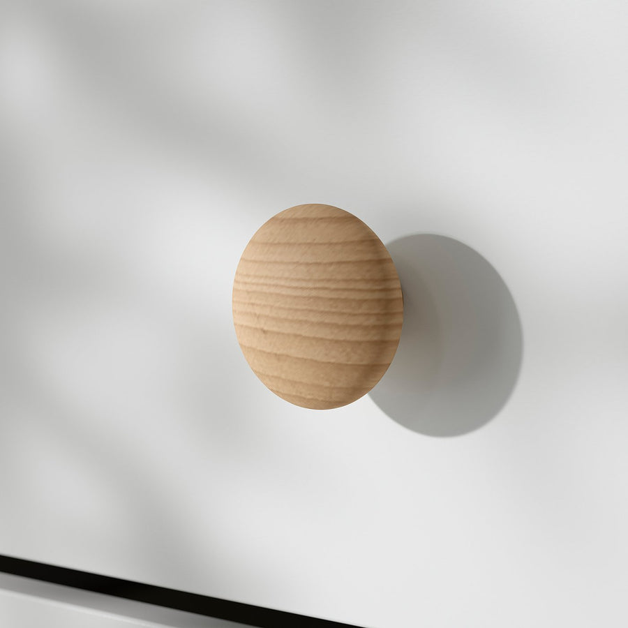 PLOCKAR knob, beech, 49 mm, 2 pack