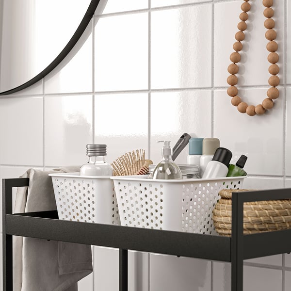 PLOGSVÄNG - PLOGSVÄNG Storage basket, white, 15x20x10 cm