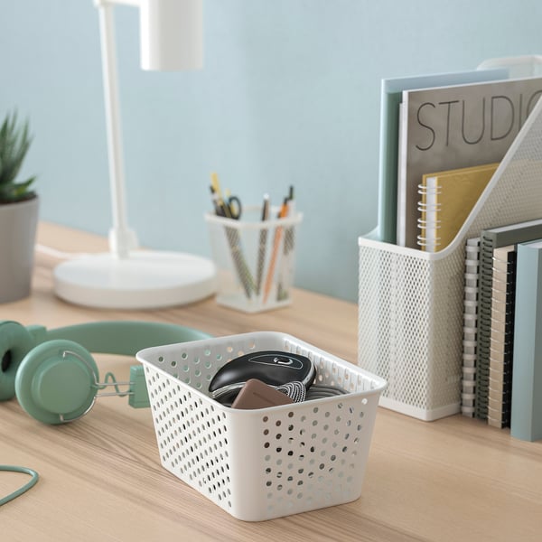 PLOGSVÄNG storage basket, white, 15x20x10 cm