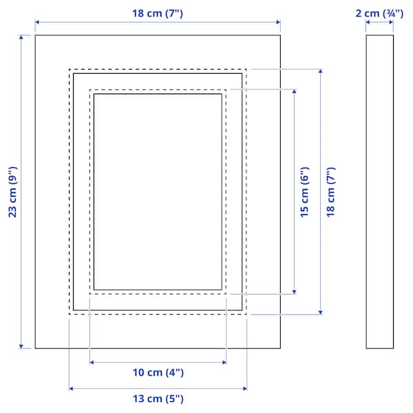 Ikea PLOMMONTRÄD - Frame, white stained pine effect, 13x18 cm