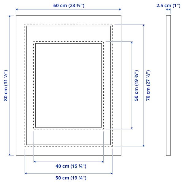 Ikea PLOMMONTRÄD - Frame, white stained pine effect, 50x70 cm