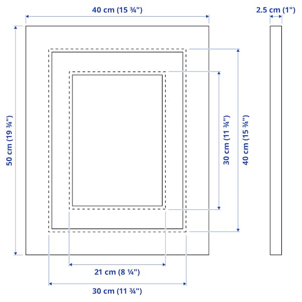 Ikea PLOMMONTRÄD - Frame, white stained pine effect, 30x40 cm