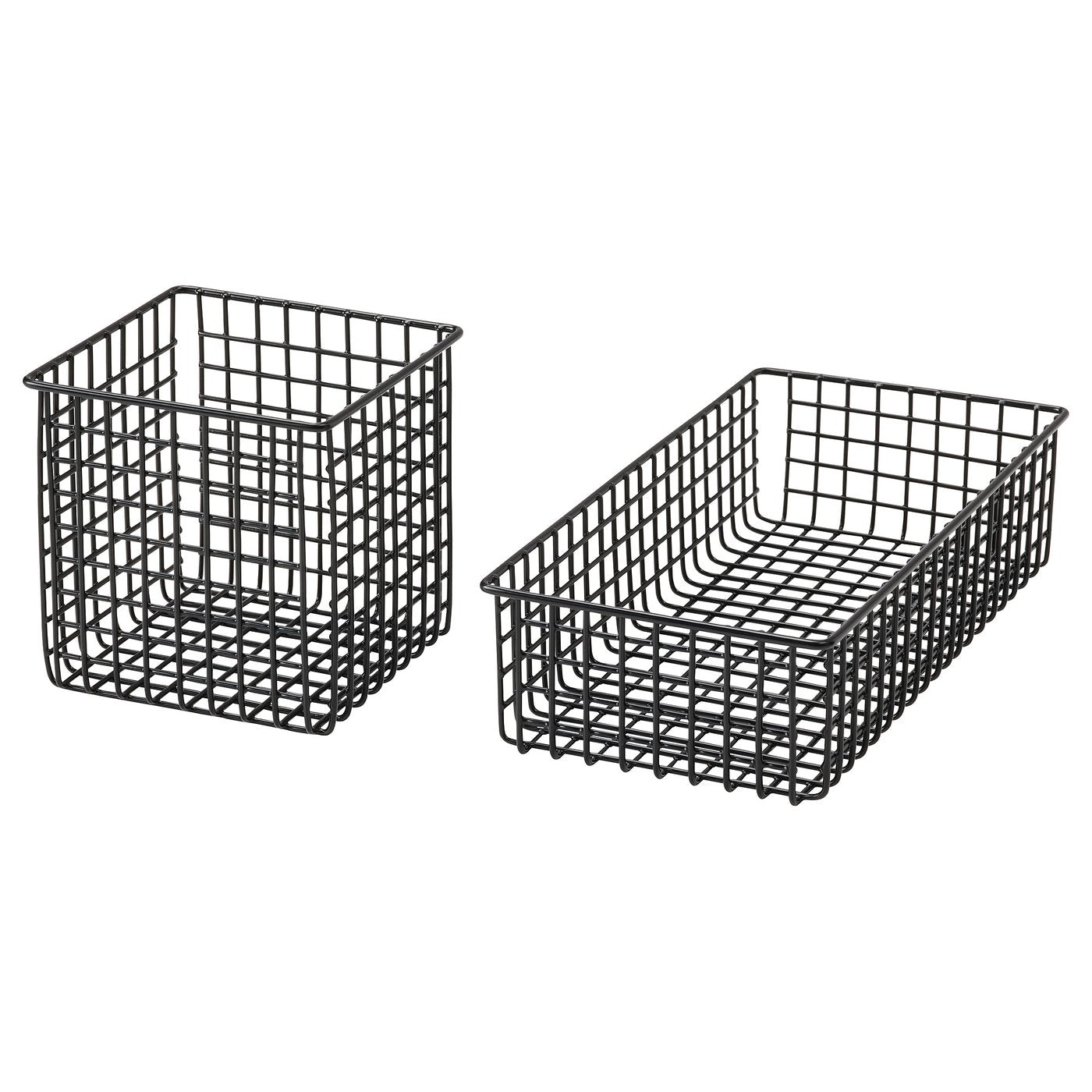 PLUGGLAND Wire Basket, Set of 2, Black